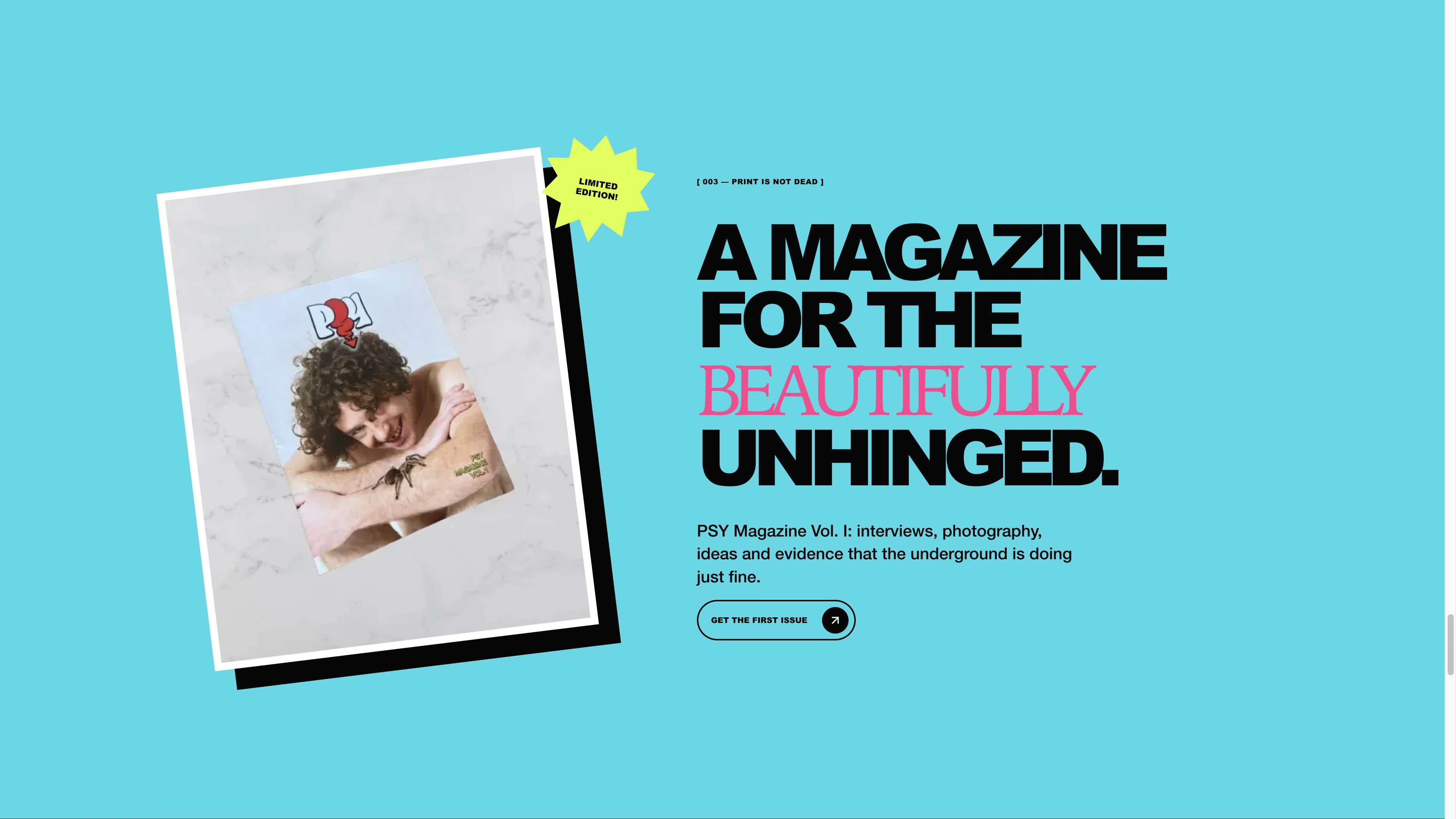 PSY Sound’s magazine section featuring its first issue